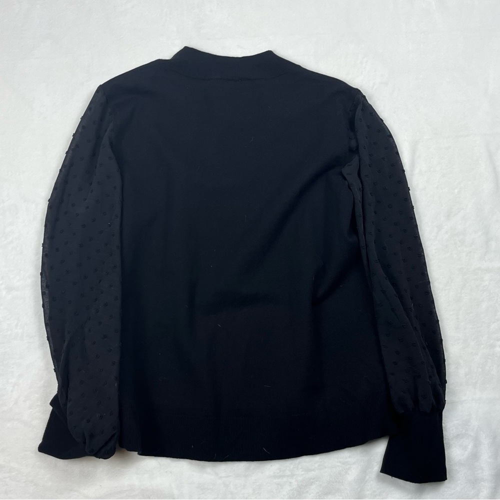 Vince Camuto Black Mock Neck Sweater with long lace sleeves - size XXL - Picture 4 of 6